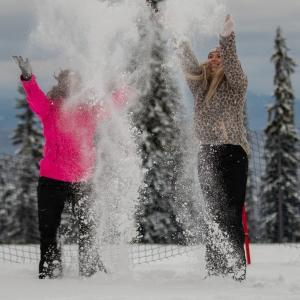 Snow fun after a day of skiing at Silverstar Mountain Resort