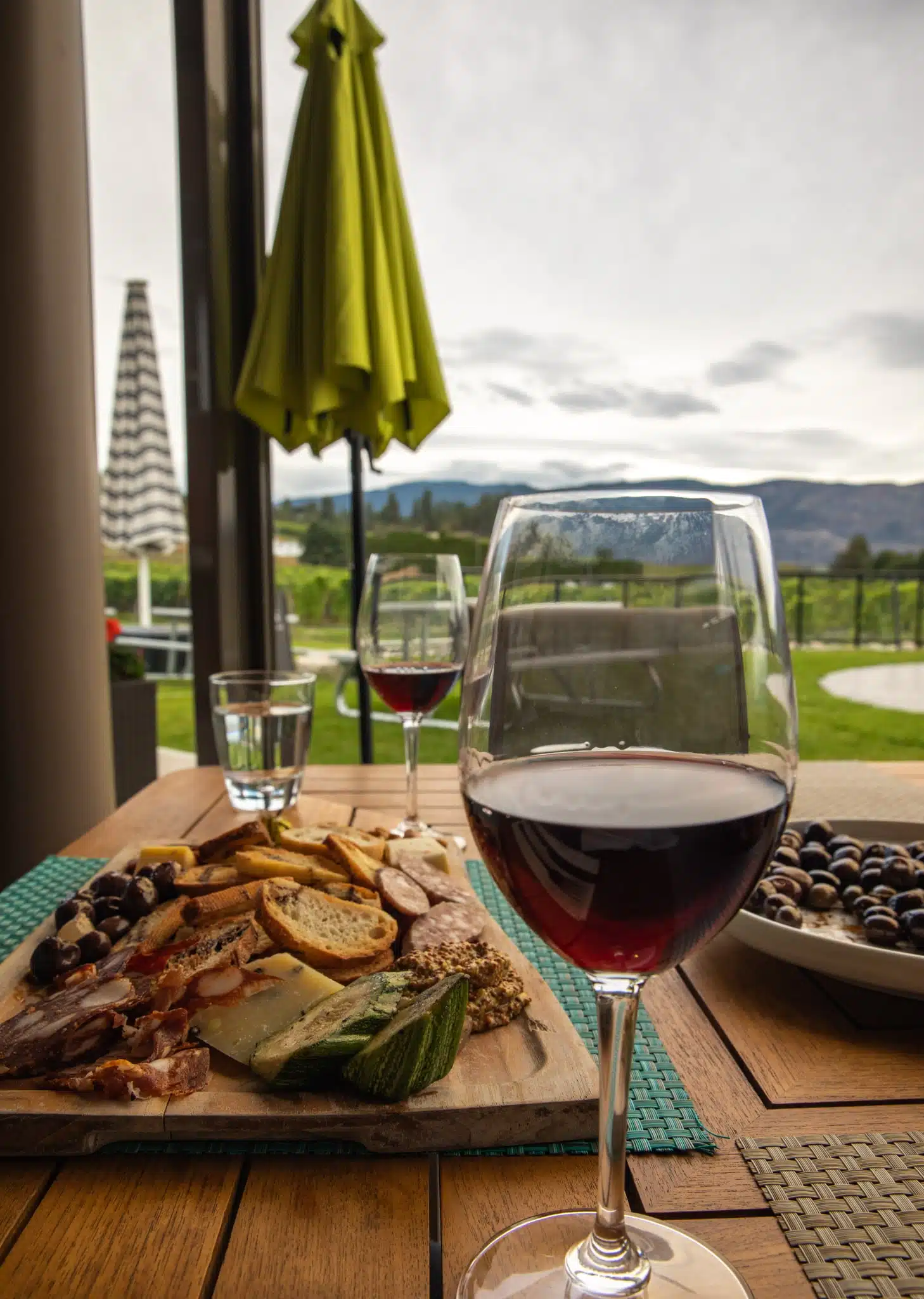 Wine with dinner on a patio in Lake Country.  Wine tours