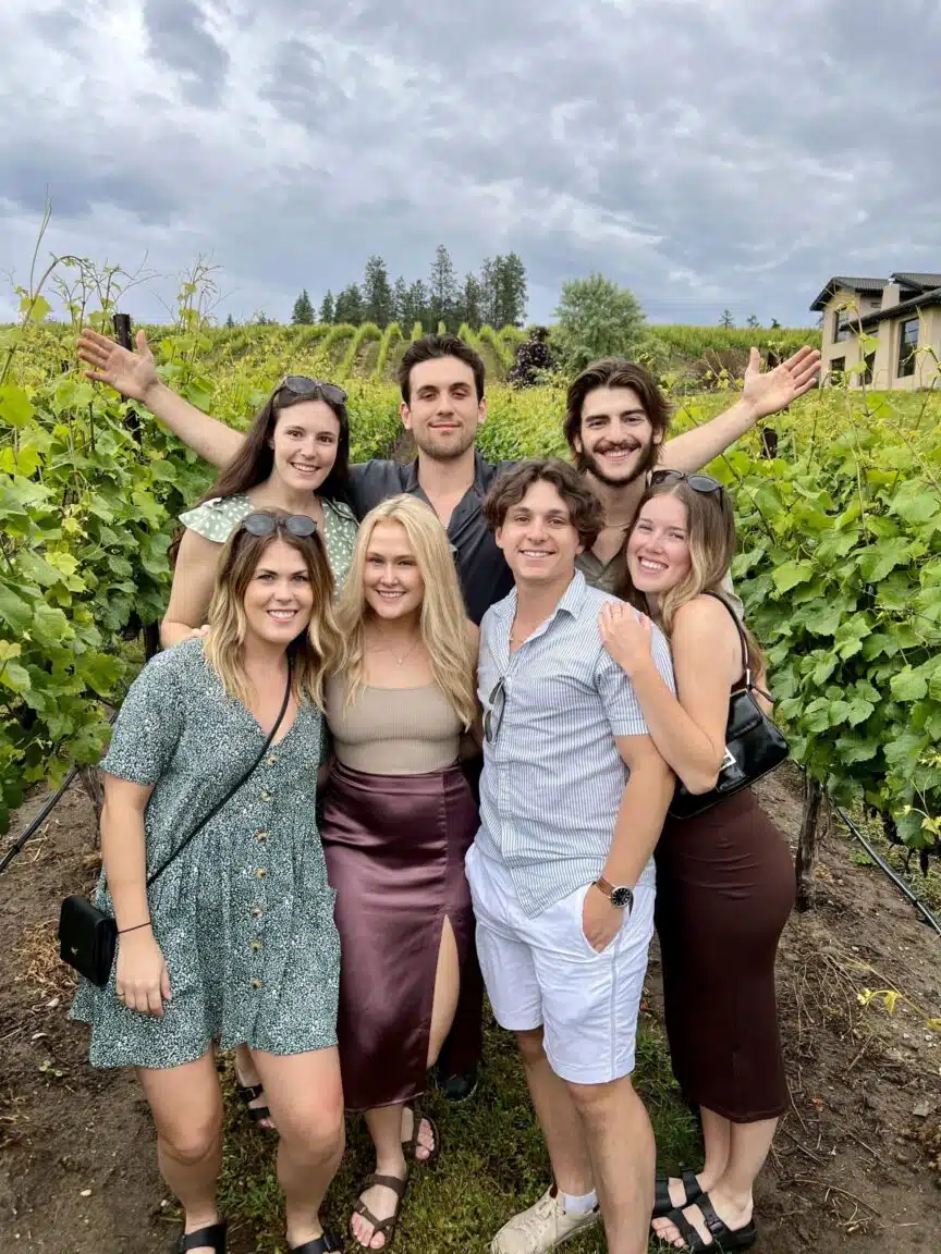 Friends on a wine tour in Lake Country, Okanagan Valley