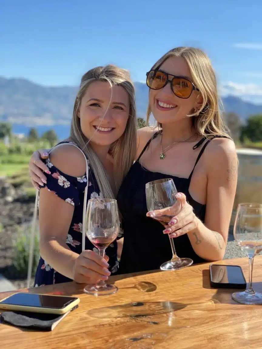 wine tour fun with friends, summertime in the Okanagan Valley