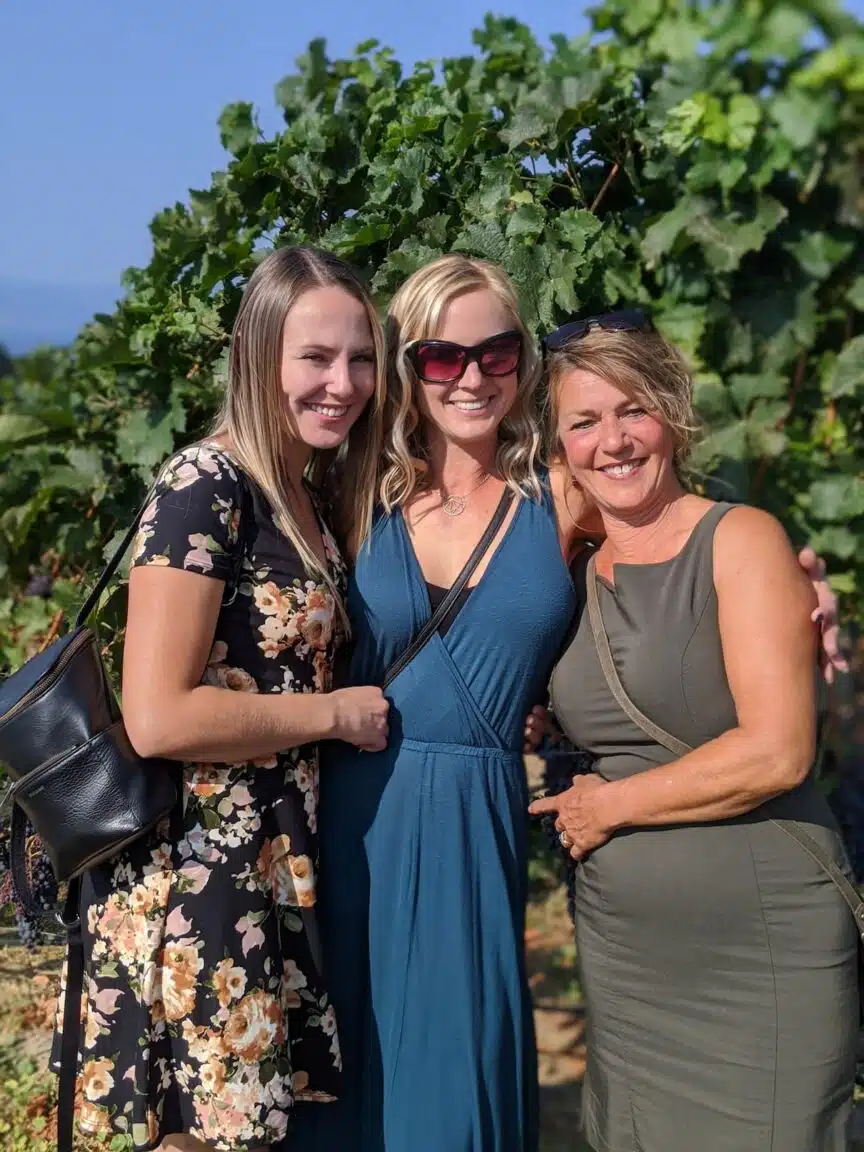 Fun in the vineyard on a wine tour in British Columbia