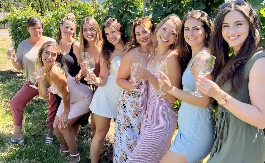 Wine tour for bachelorette party in British Columbia