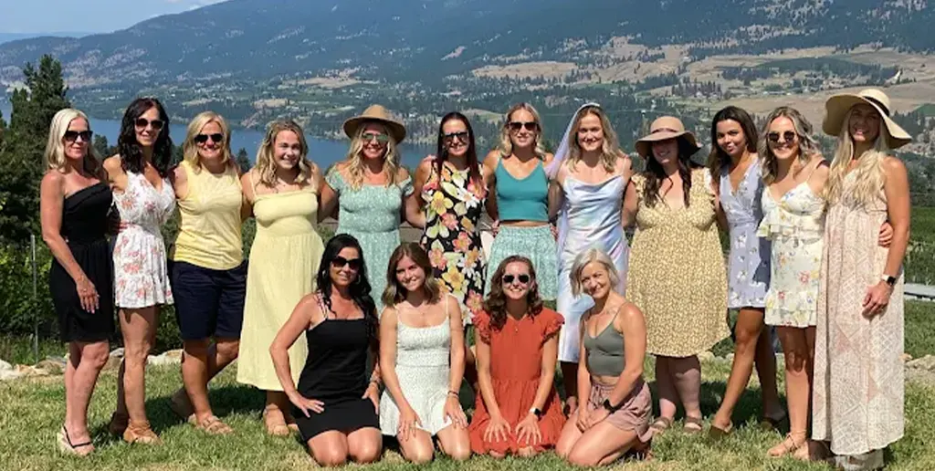 wedding party wine tasting