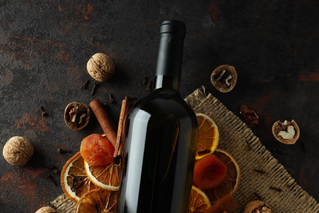 The concept of a delicious wine as a gift idea